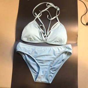 Like New Antonio Melani Bikini. Size SM Blue 100%Polyester.
